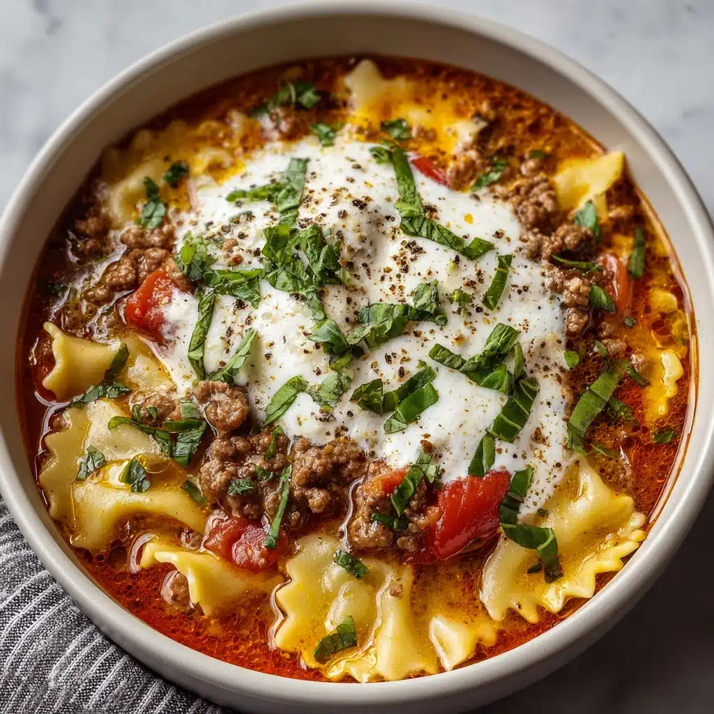 Easy Creamy Lasagna Soup Recipe - Recipe Image