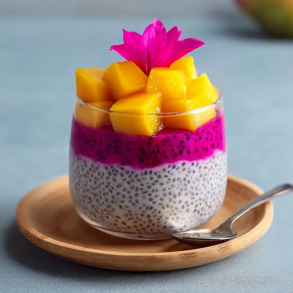 Mango And Dragon Fruit Chia Pudding Recipe - Recipe Image