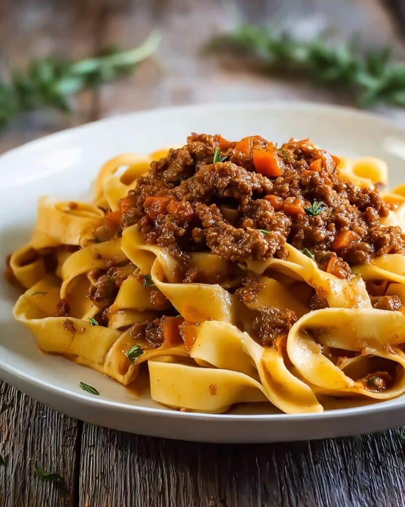 Classic Tuscan Ragu with Chicken Liver and Wide Pasta Recipe