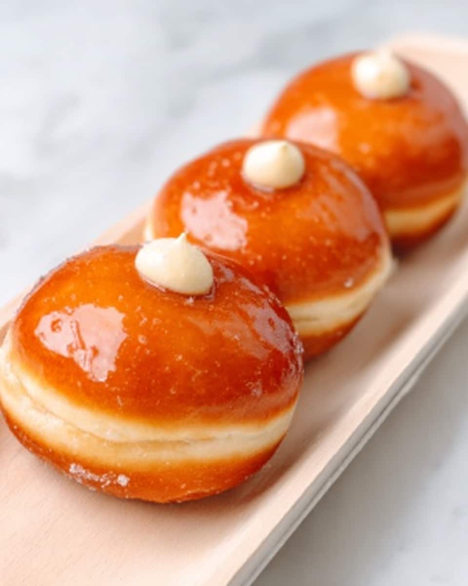 The image shows a woman's hand breaking open a round, shiny caramel shell. Inside the shell, there is a creamy white filling that looks soft and smooth. The caramel has a rich golden-brown color with a glossy texture, and pieces of the broken shell are separating, revealing the creamy center. The background is a white marbled texture. Photo taken with an iphone --ar 4:5 --v 7