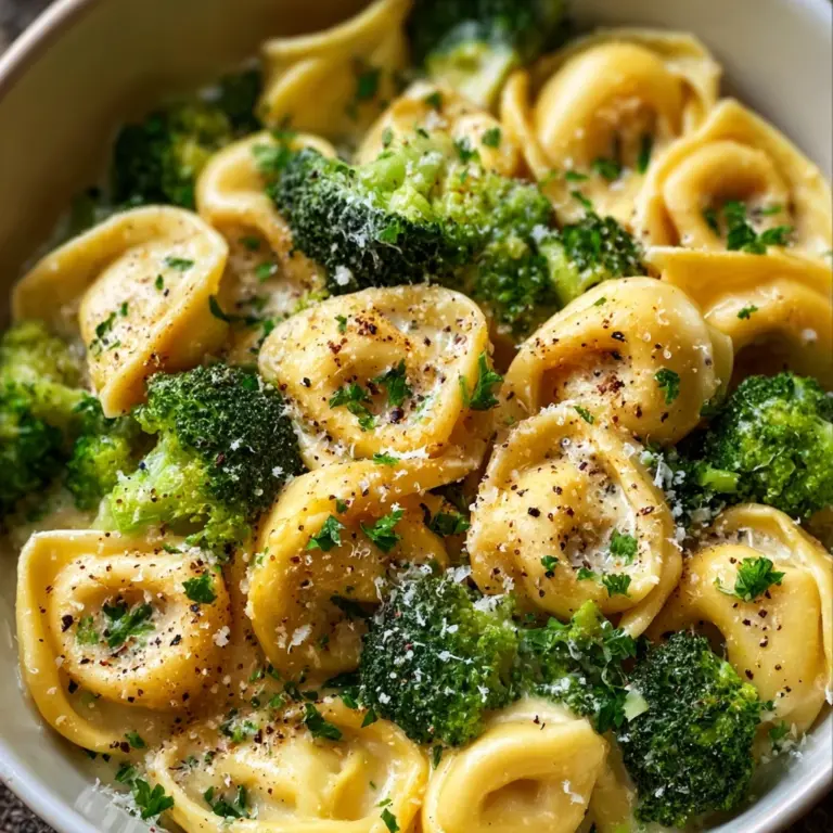Garlic Parmesan Tortellini with Broccoli Recipe