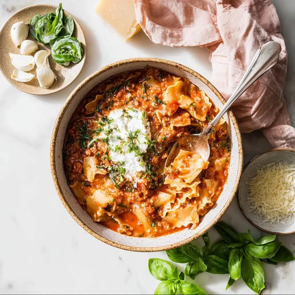 Easy Creamy Lasagna Soup Recipe - Recipe Image