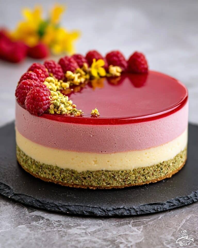 Mango Raspberry Mousse Cake Recipe