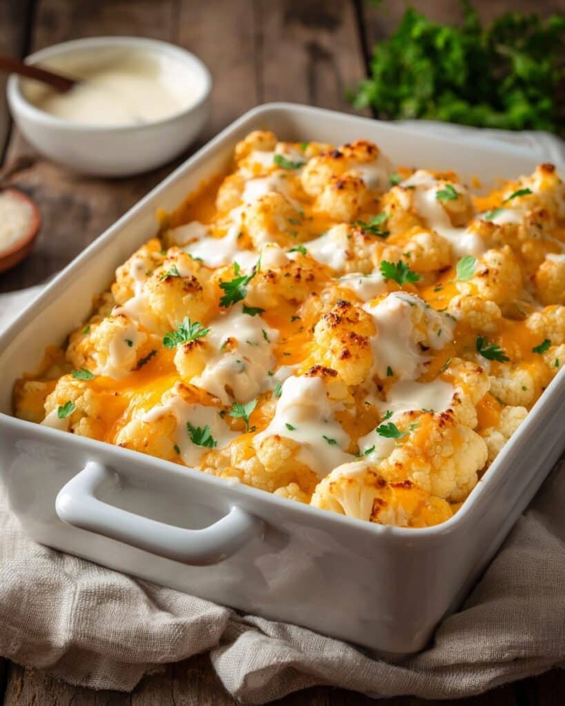 Creamy Buffalo Chicken Cauliflower Casserole Recipe