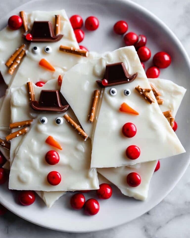 Melted Snowman Chocolate Bark Recipe