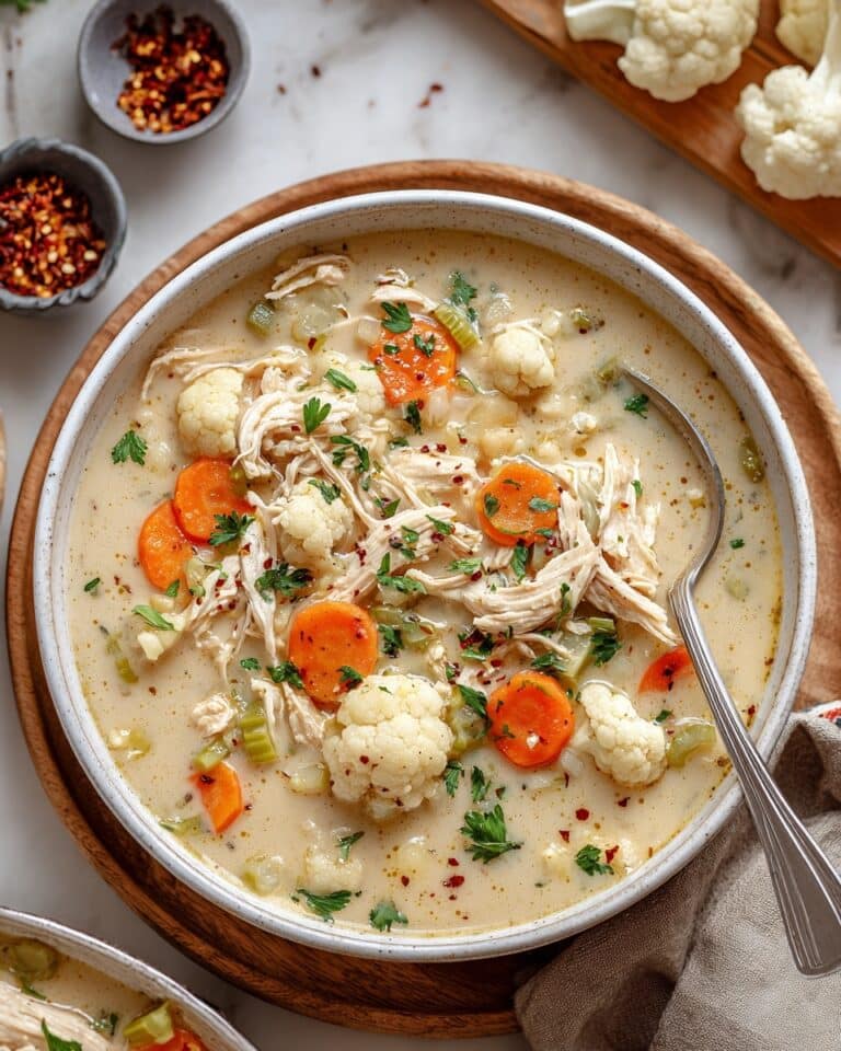 Cauliflower Chicken Soup with Anti-Inflammatory Spices Recipe