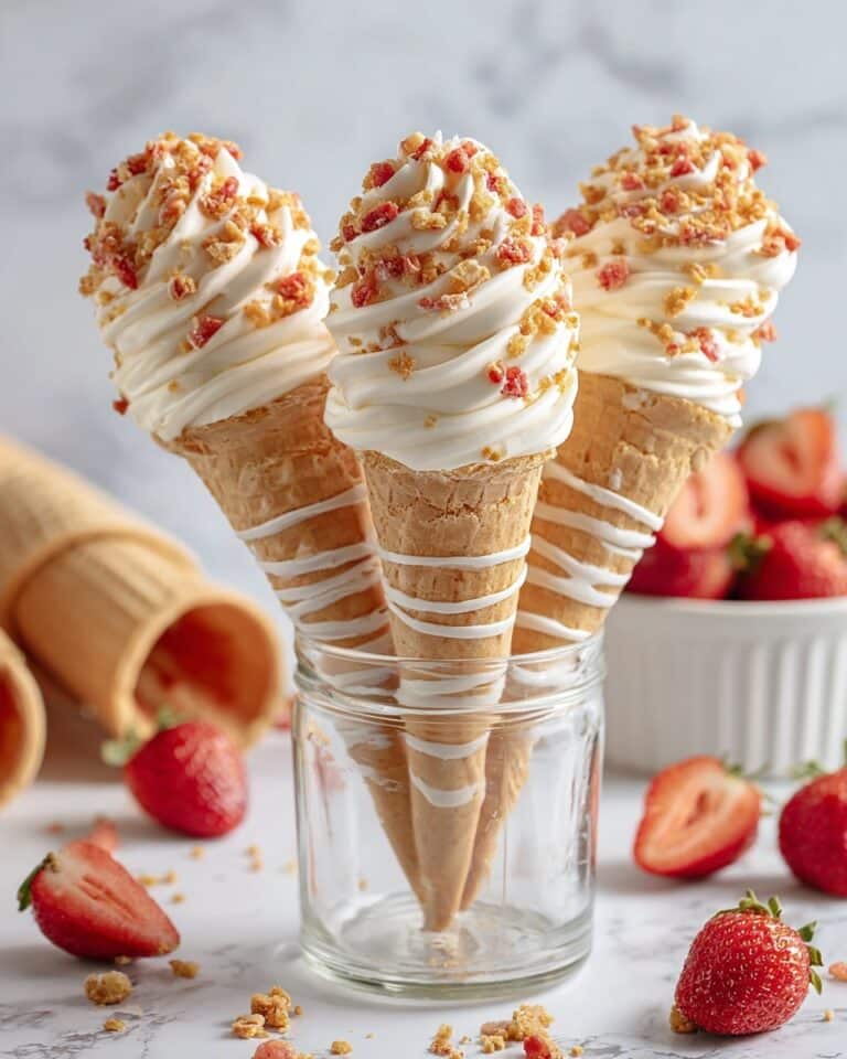 Strawberry Crunch Cheesecake Cones Recipe