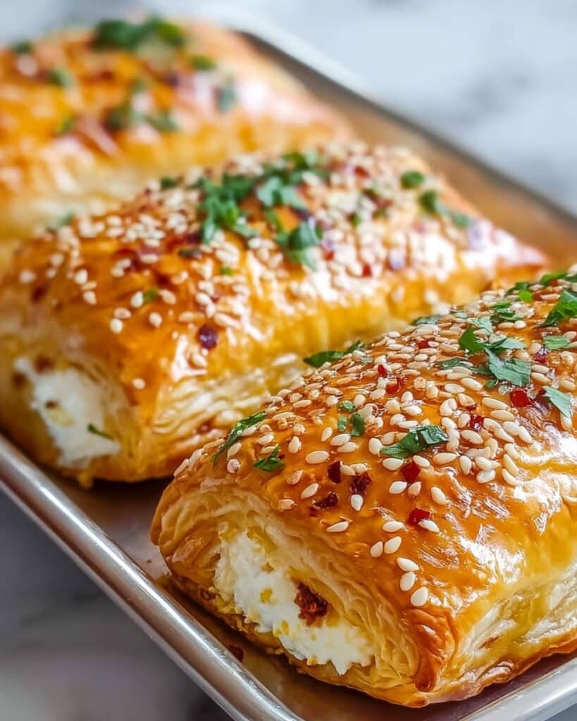 Oven Baked Feta Rolls with Chili Honey Recipe