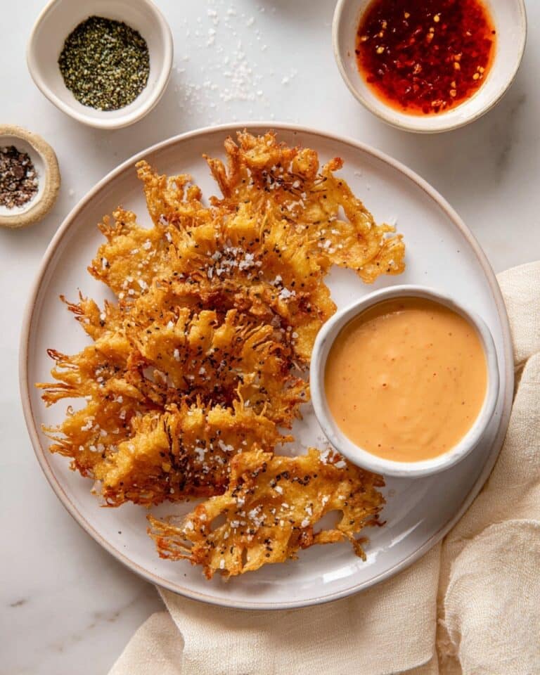 Crispy Fried Enoki Mushrooms with Spicy Dipping Sauces Recipe