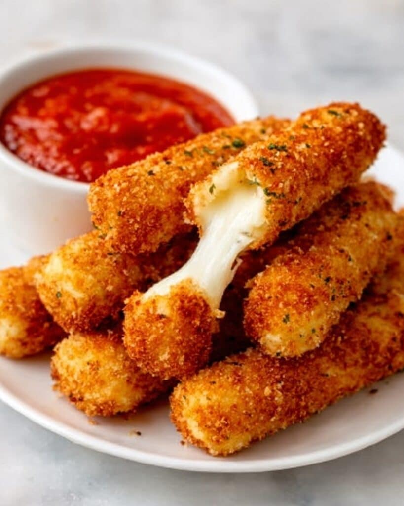 Crispy Air Fryer Mozzarella Sticks Recipe