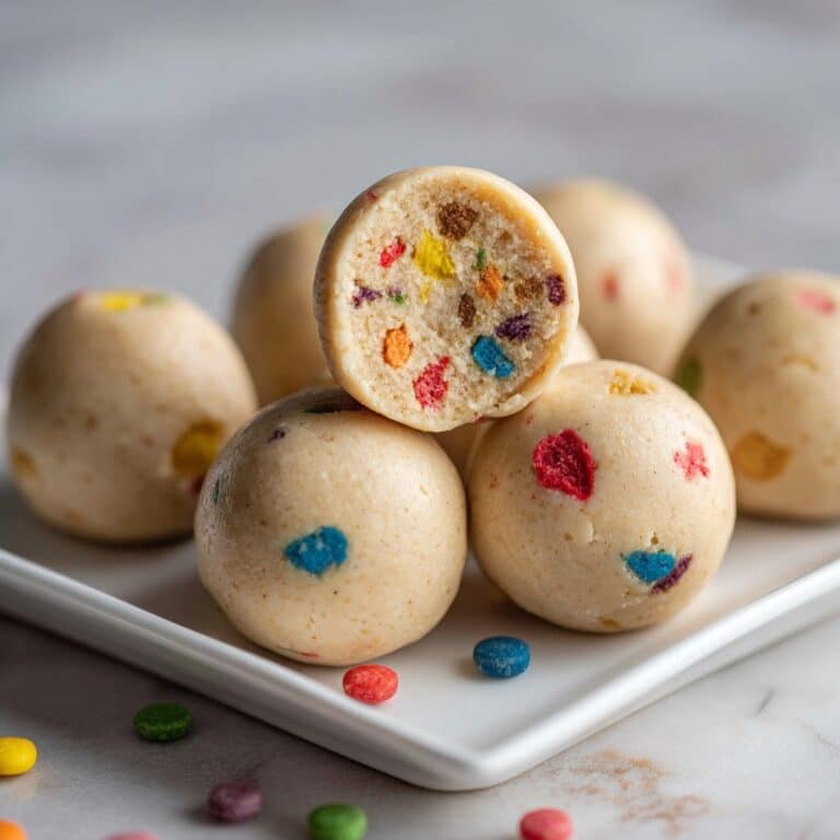 No Bake Cake Batter Protein Balls Recipe