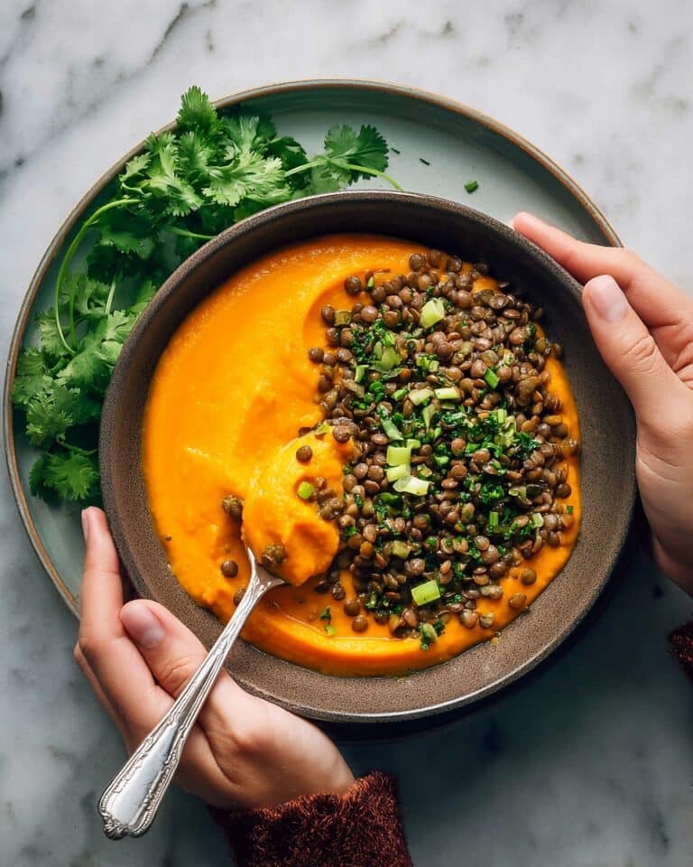 Butternut Squash Soup with Crispy Lentils Recipe
