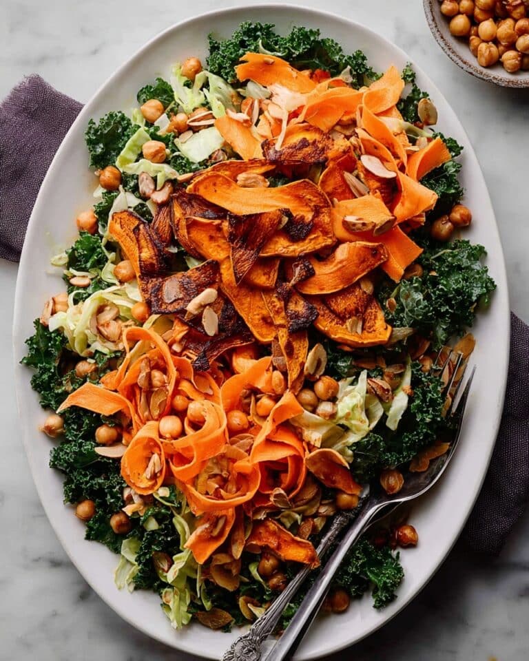 Roasted Butternut Squash Kale Salad with Maple Cumin Vinaigrette and Crispy Almond Crunch Recipe