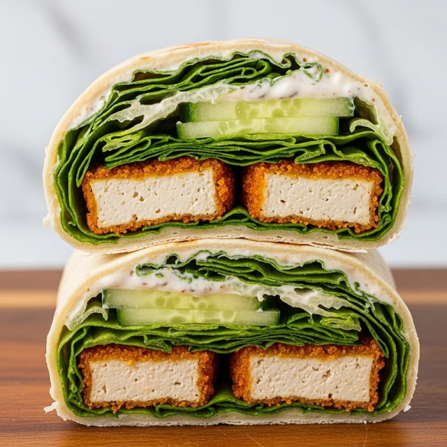 Healthy High-Protein Caesar Wrap with Crispy Tofu Recipe