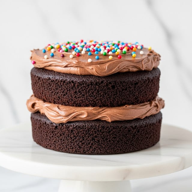 Mini Chocolate Cake with Rich Chocolate Frosting and Sprinkles Recipe