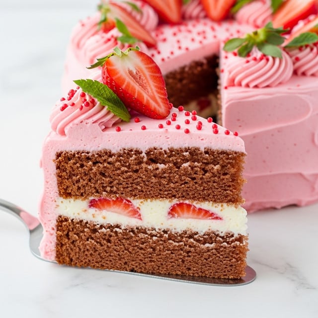 Homemade Strawberry Cake with Strawberry Buttercream Frosting Recipe