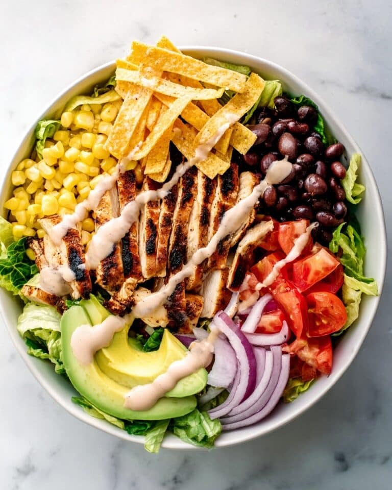 Spicy Southwest Salad with Grilled Chicken and Creamy Ranch Dressing Recipe