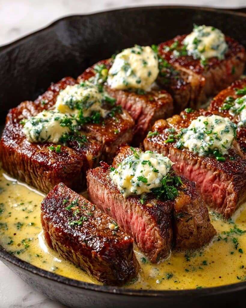 Garlic Butter Steak With Parmesan Cream Sauce Recipe