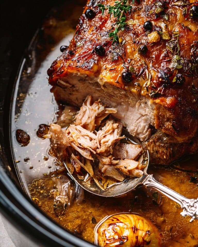 Slow Cooker Pork Shoulder with Potatoes and Carrots in Aromatic Gravy Recipe