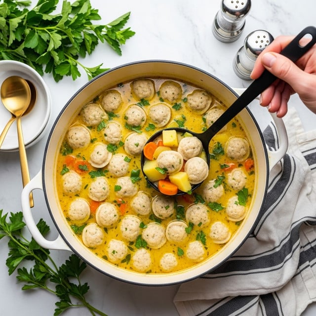 Creamy Knoephla Soup with Potato Dumplings Recipe