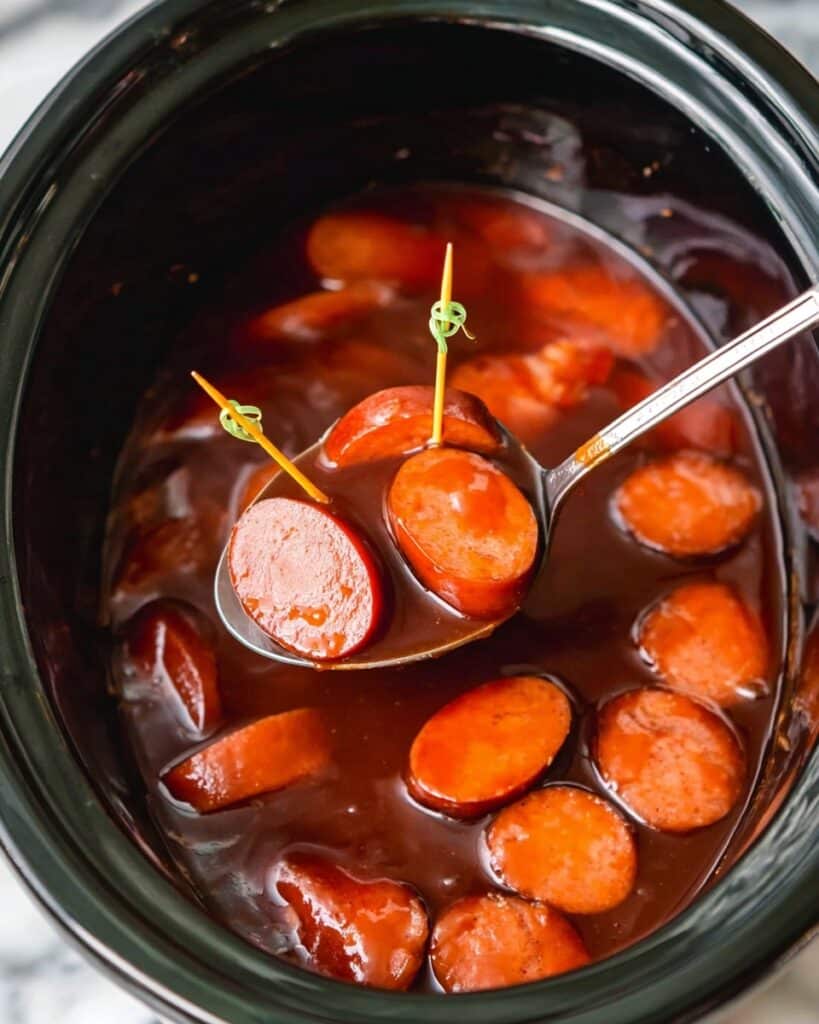 Slow Cooker Kielbasa in Orange Marmalade Barbecue Sauce Recipe