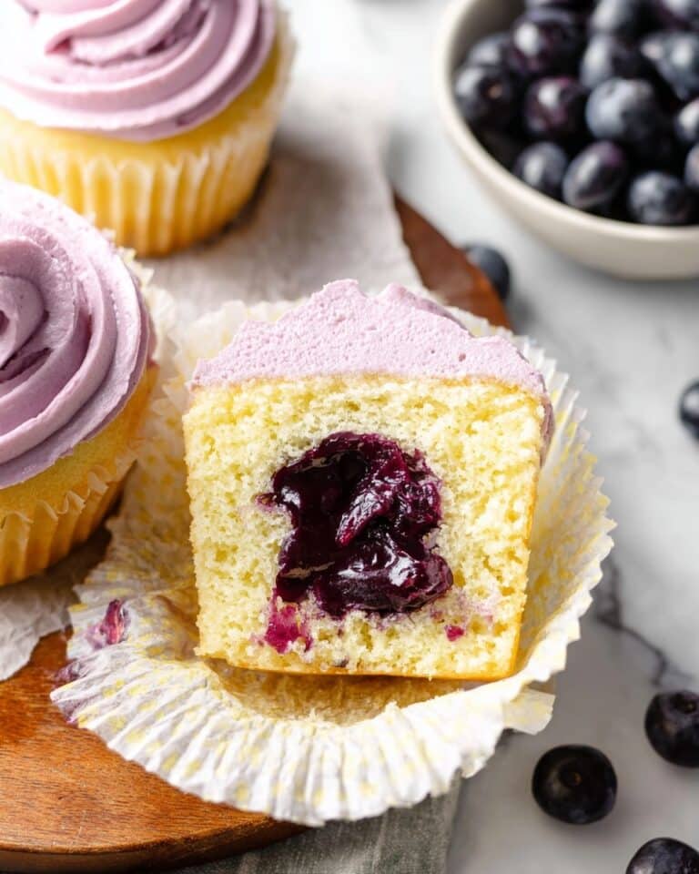 Blueberry Filled Lemon Cupcakes with Lemon Cream Cheese Frosting Recipe