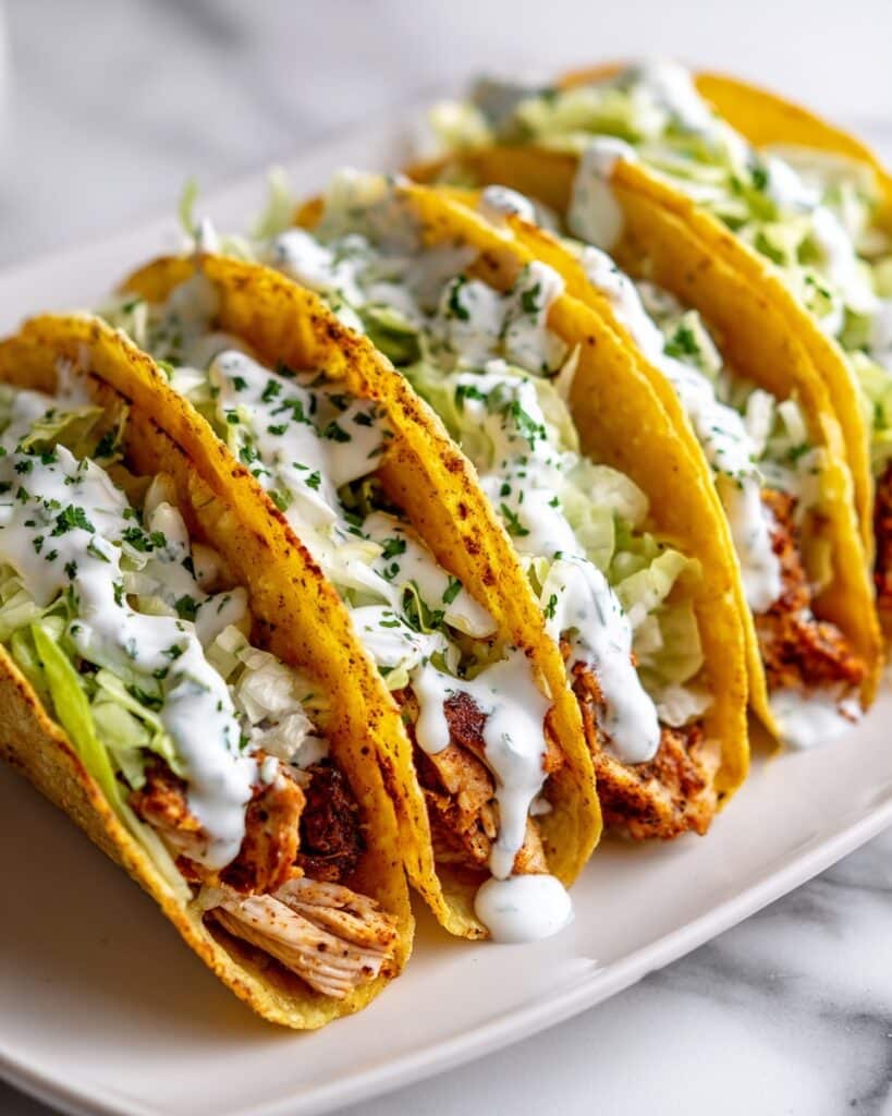 Dill Pickle Ranch Smash Chicken Tacos with Crispy Cheese Recipe