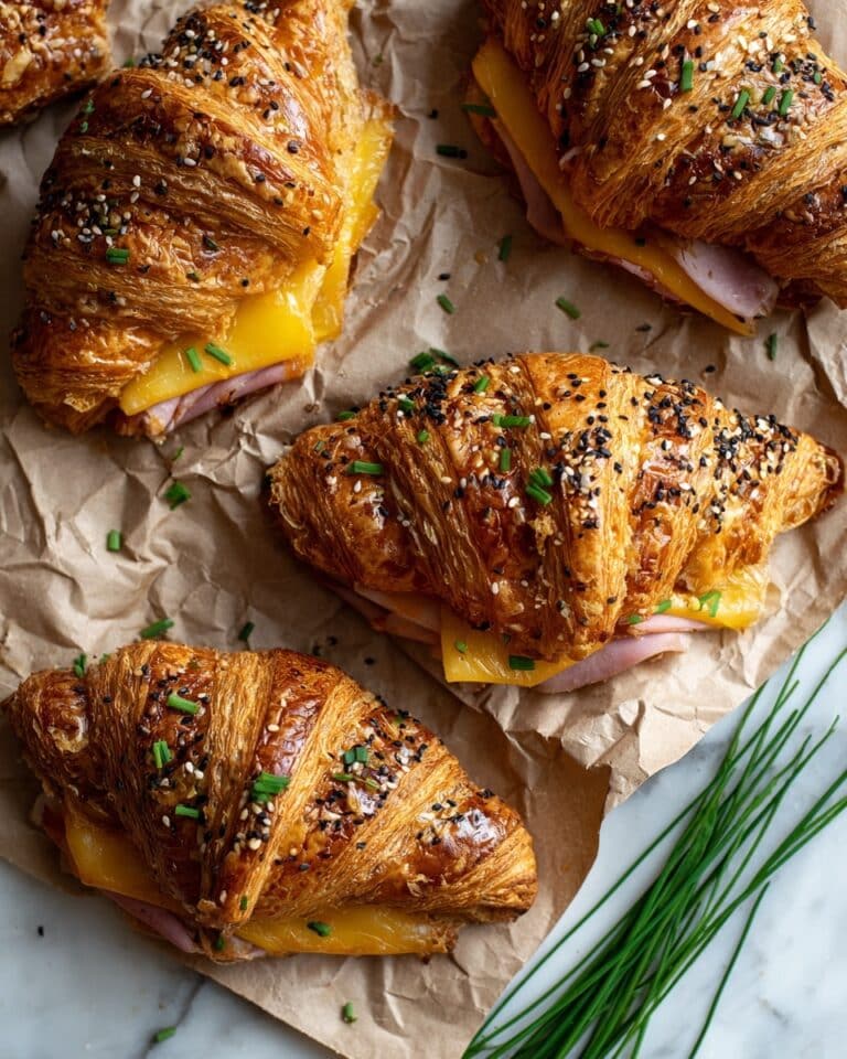 Golden Ham and Cheese Croissants Recipe