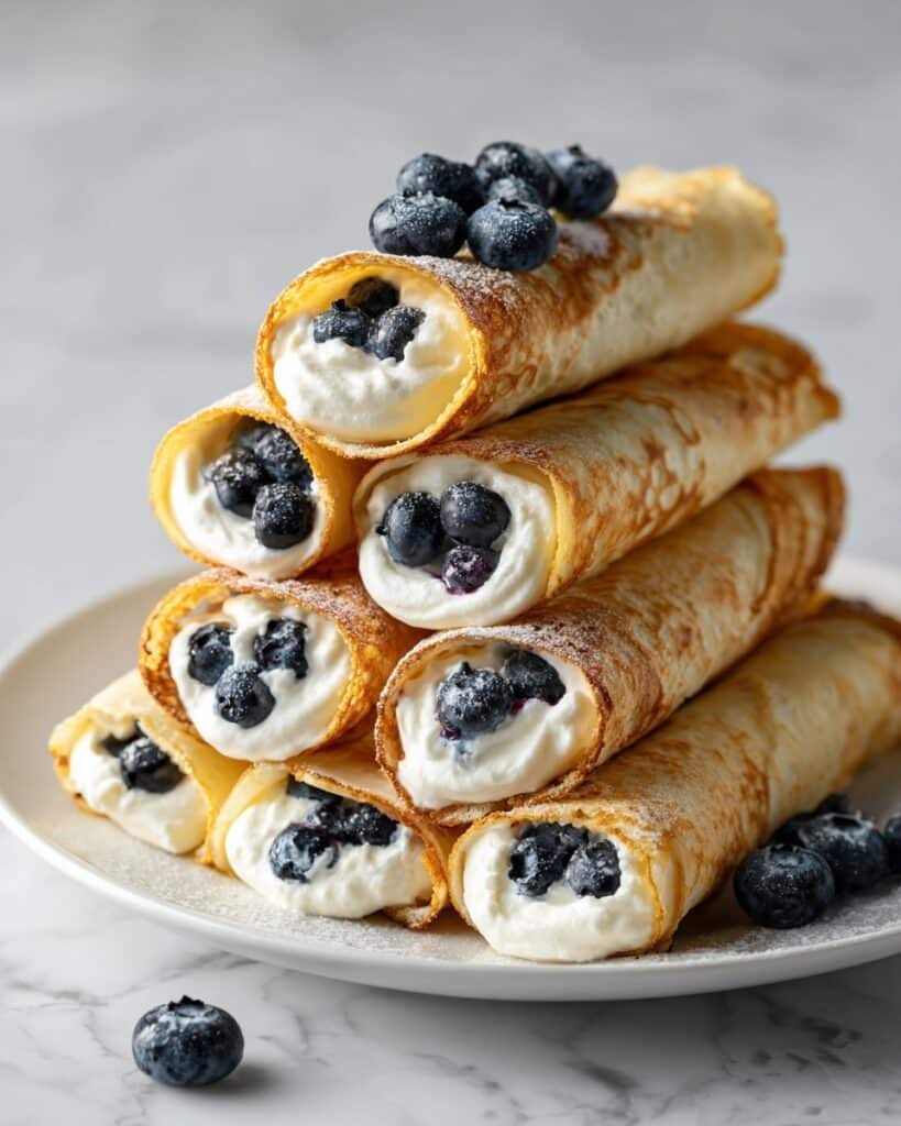 Crispy Keto Blueberry Cream Cheese Roll-Ups Recipe