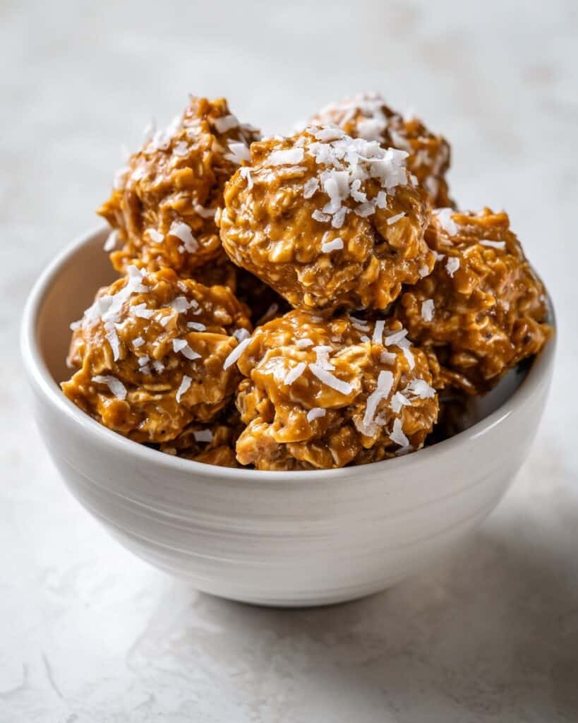 No Bake Peanut Butter Coconut Bites Recipe