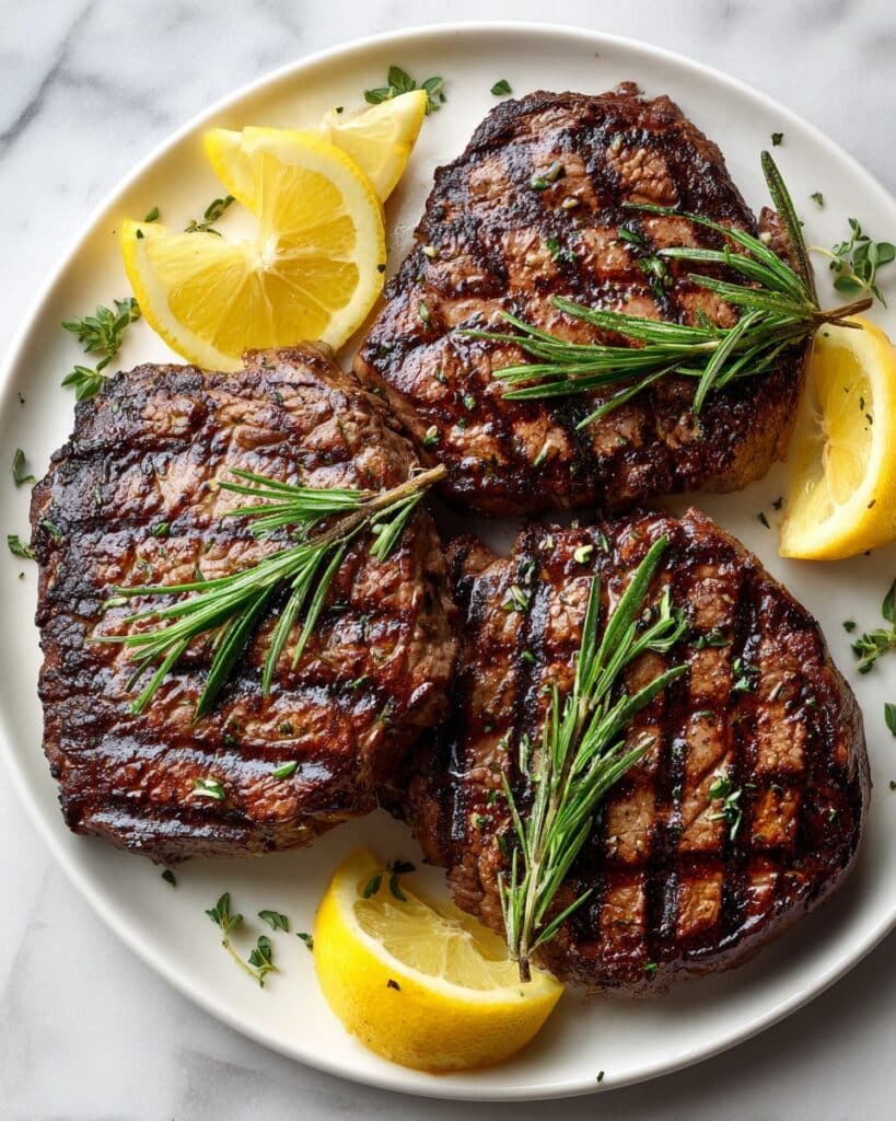 Grilled Steak Recipe with Rosemary and Garlic Recipe