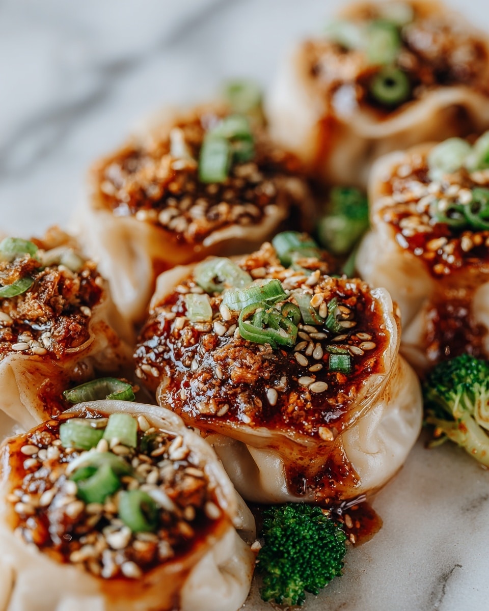 Oven-Baked Dumplings with Peanut Sauce Recipe