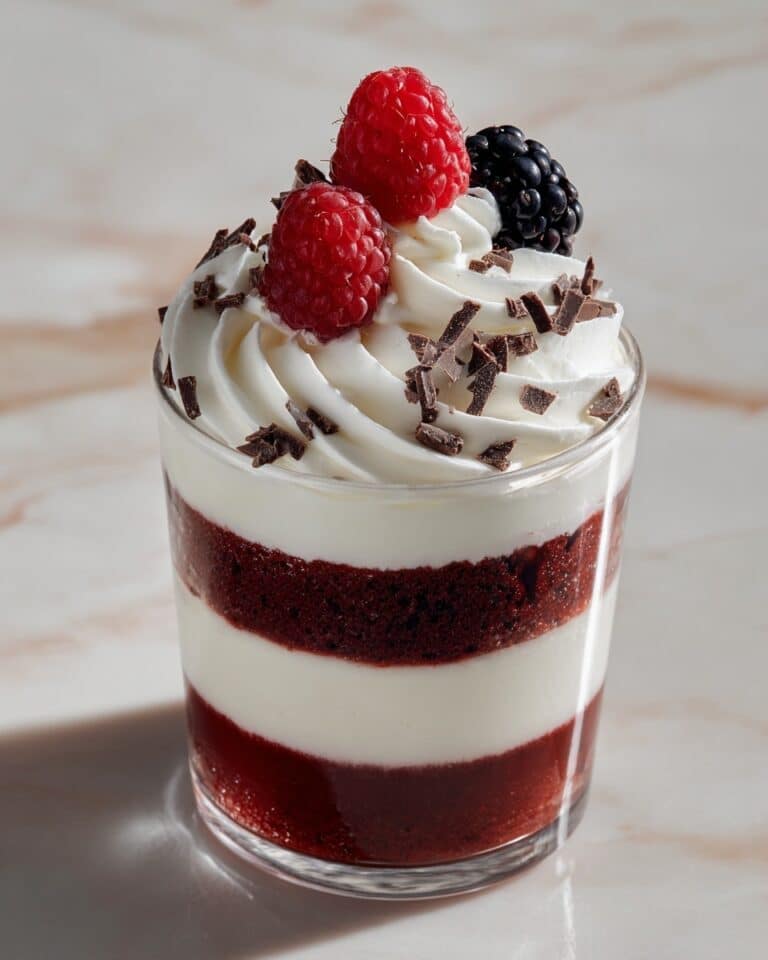 Red Velvet Dessert Cups with Vanilla Mousse Recipe