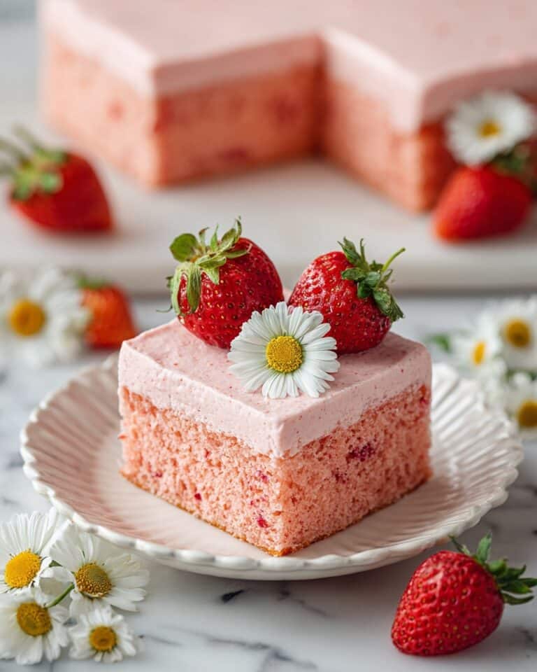 Strawberry Cake with Strawberry Cream and Cream Cheese Frosting Recipe