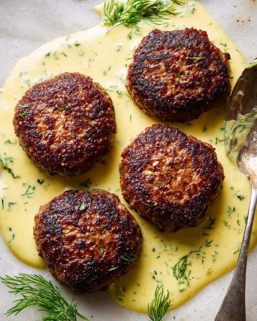 Hamburger Steak in Creamy Dill Sauce Recipe
