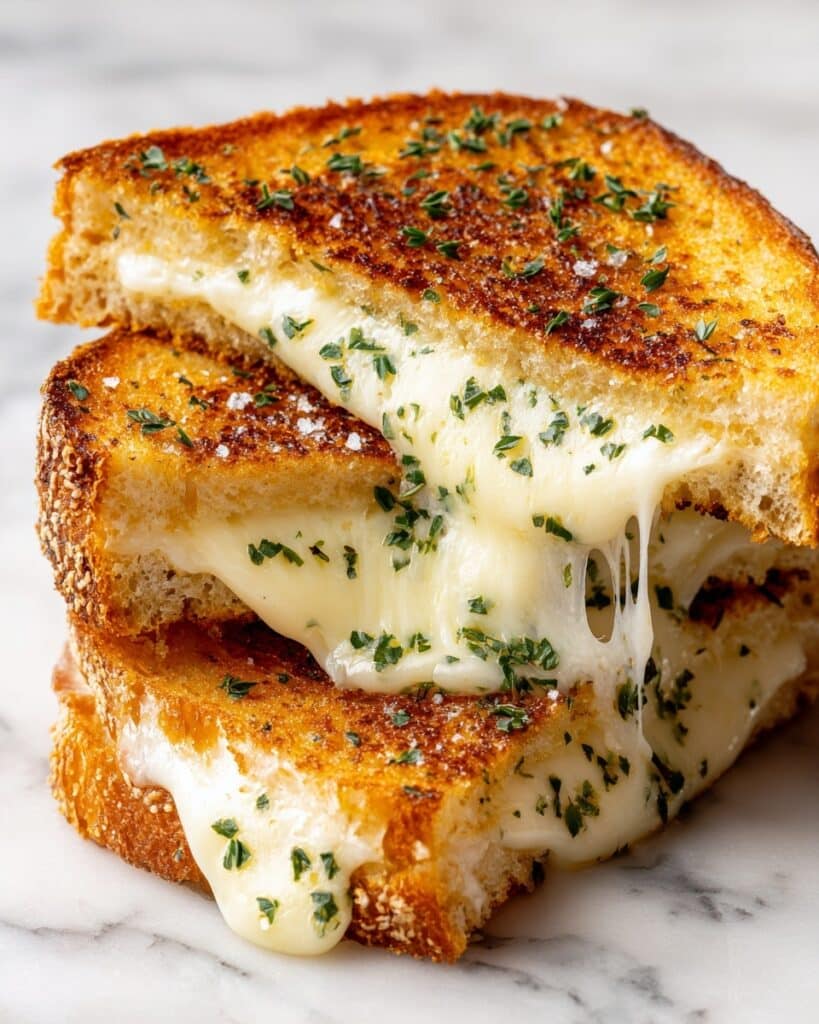 Garlic Bread Grilled Cheese Sandwich Recipe