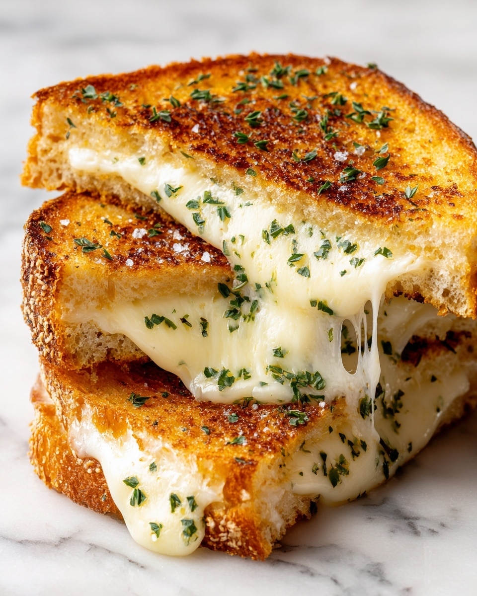 Garlic Bread Grilled Cheese Sandwich Recipe
