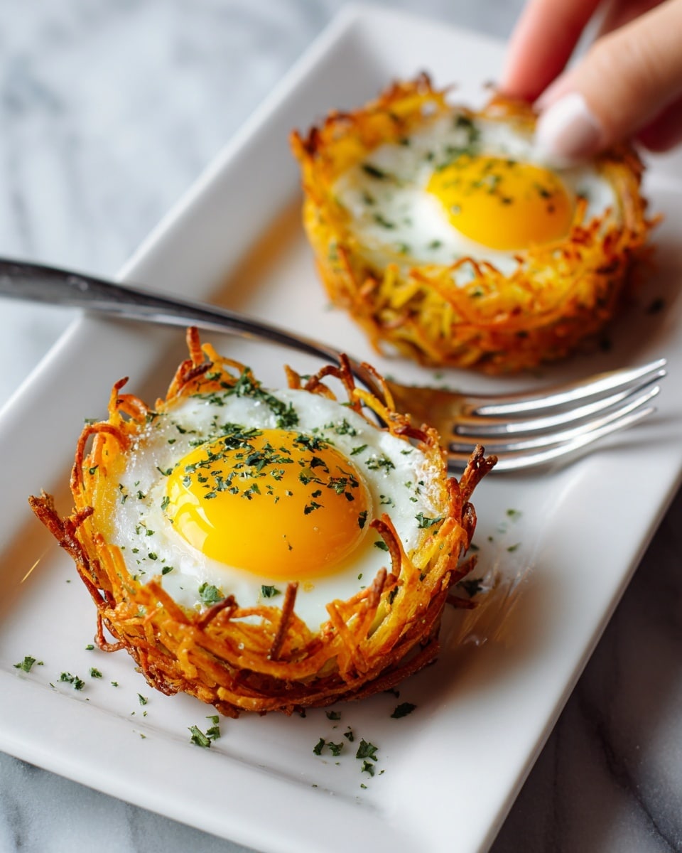Eggs in Crispy Hash Brown Baskets Recipe