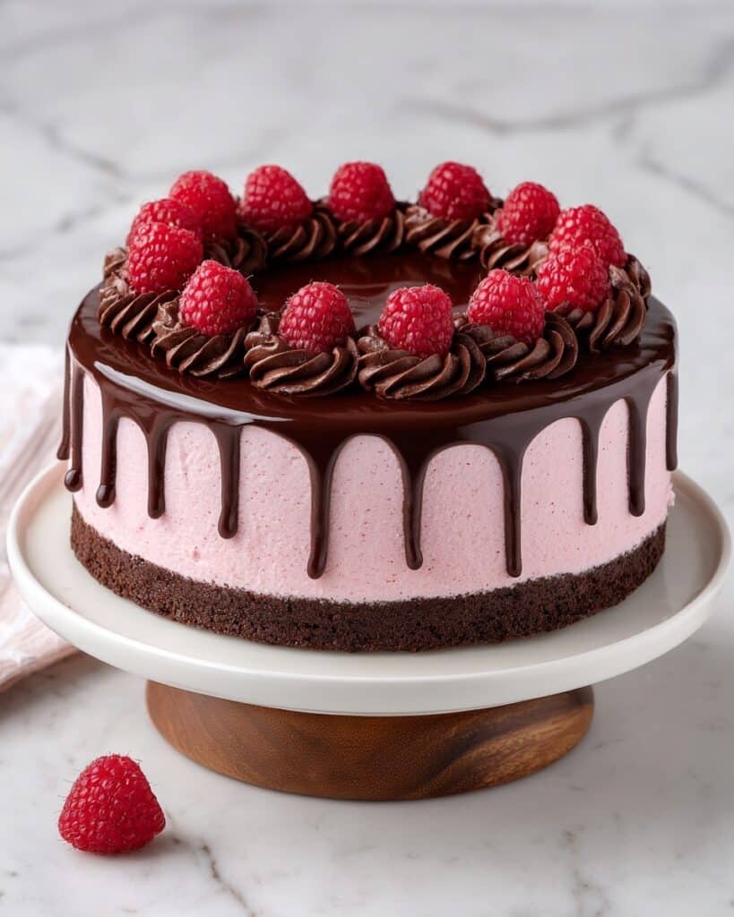 Irresistible Christmas Dark Chocolate Raspberry Cake Delight Recipe