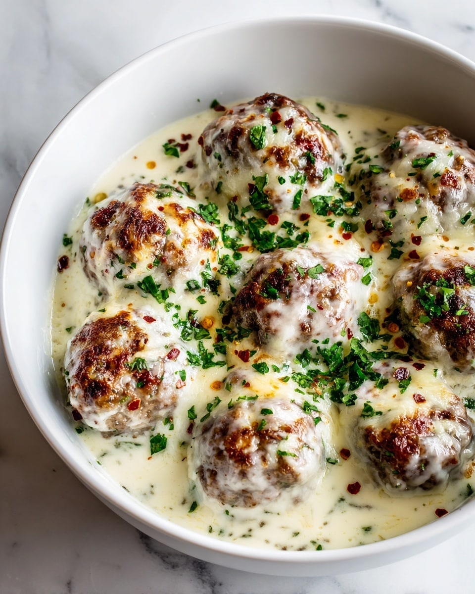 Creamy Spinach Alfredo Chicken Ricotta Meatballs with Sun-Dried Tomatoes and Crispy Bacon Recipe