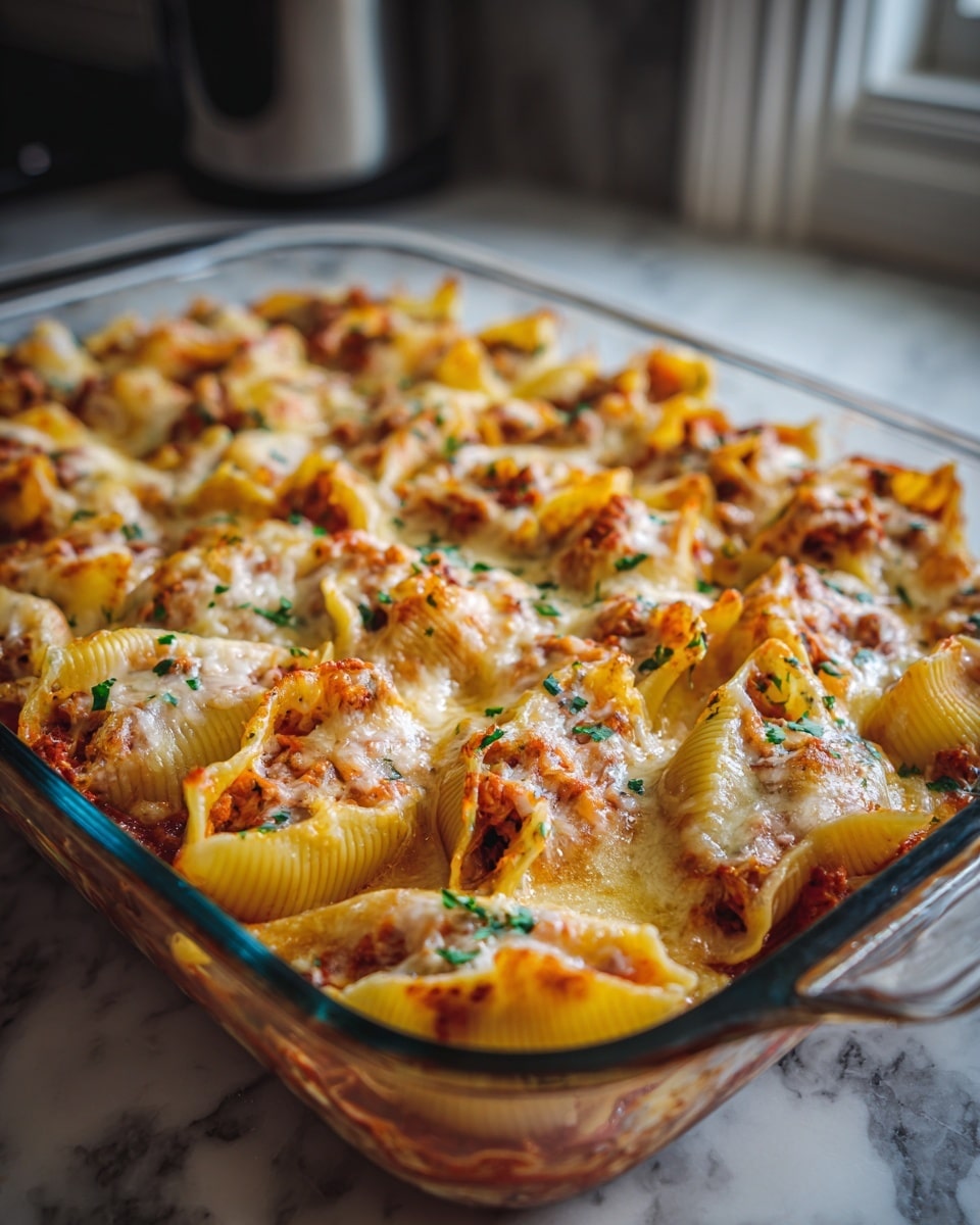 Beef-Stuffed Pasta Shells with Creamy Ricotta and Marinara Recipe