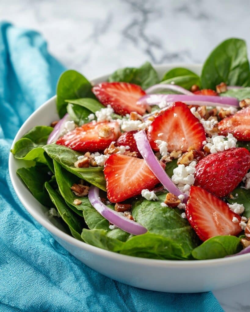 Strawberry Spinach Salad with Toasted Almonds and Feta Recipe