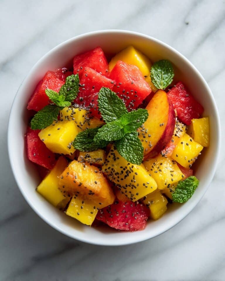 Easy Summer Peach Watermelon Salad Recipe