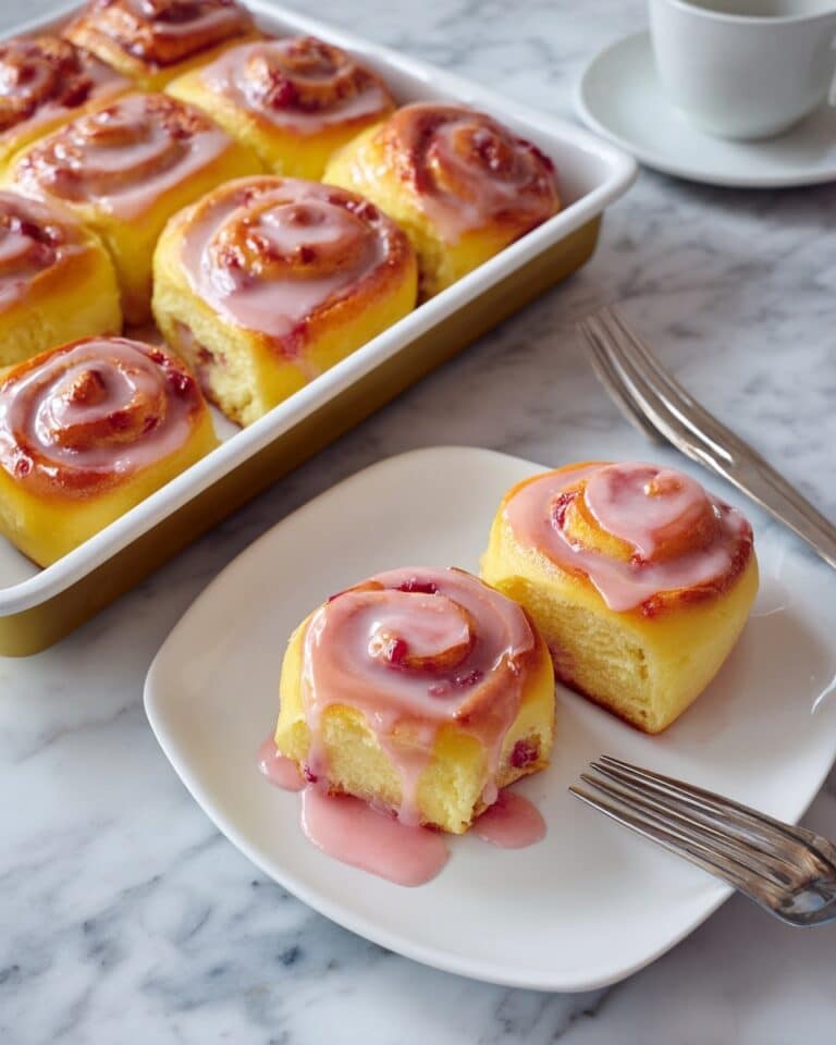 Delicious Rhubarb Rolls with Sweet Lemon Glaze Recipe