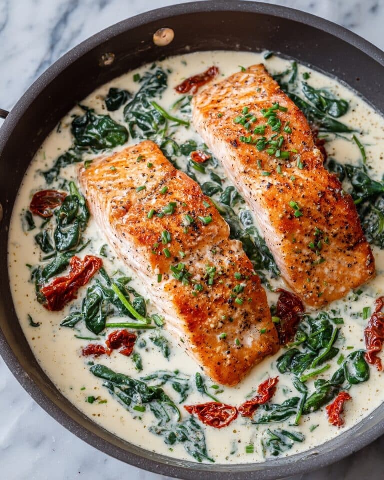 Creamy Tuscan Salmon with Sun-Dried Tomatoes Recipe